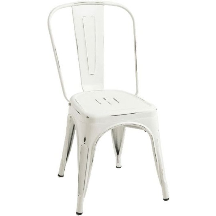 Silla industrial vintage de acero kontoir-blanco