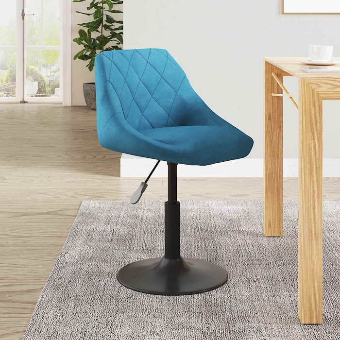 Silla de comedor de terciopelo azul vidaxl