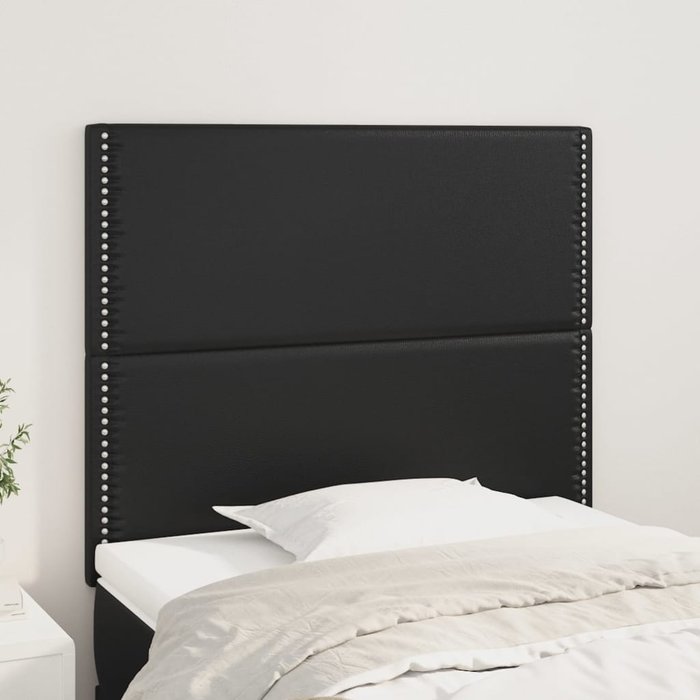 Cabeceros 2 unidades de cuero sintético negro 90x5x78/88 cm