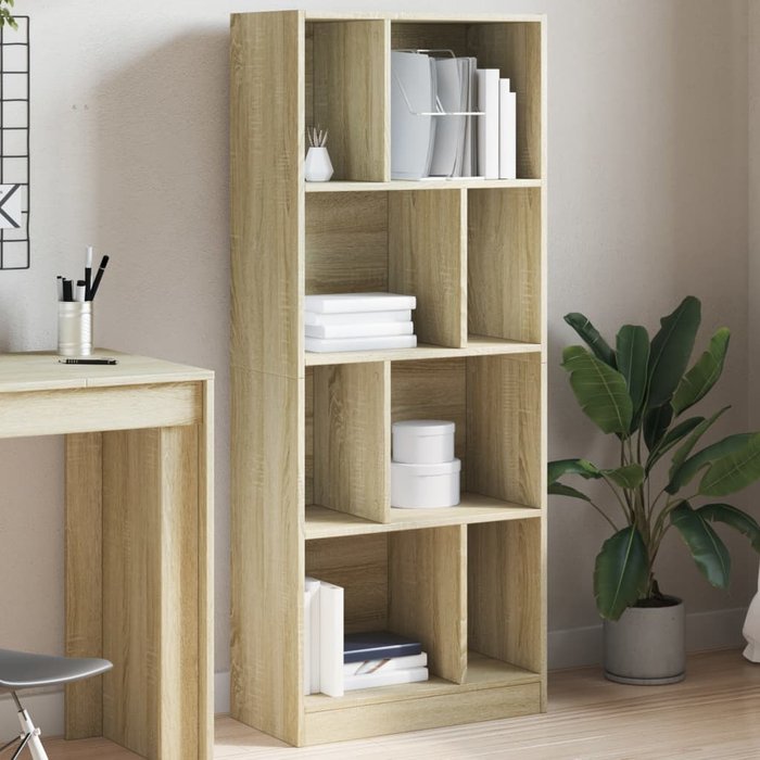 Librería roble sonoma 57x28,5x141 cm madera contrachapada