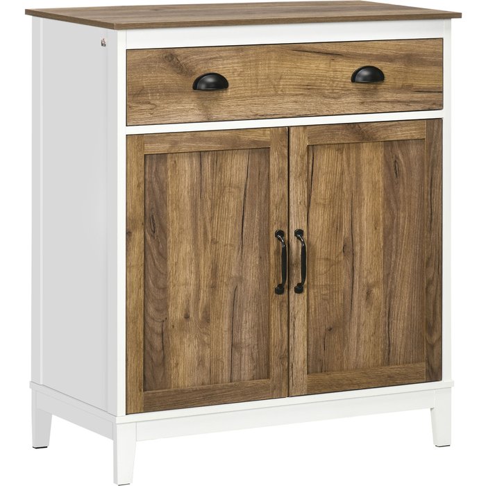 Aparador para salón homcom melamina de madera marrón 78,5x39x89,4 cm