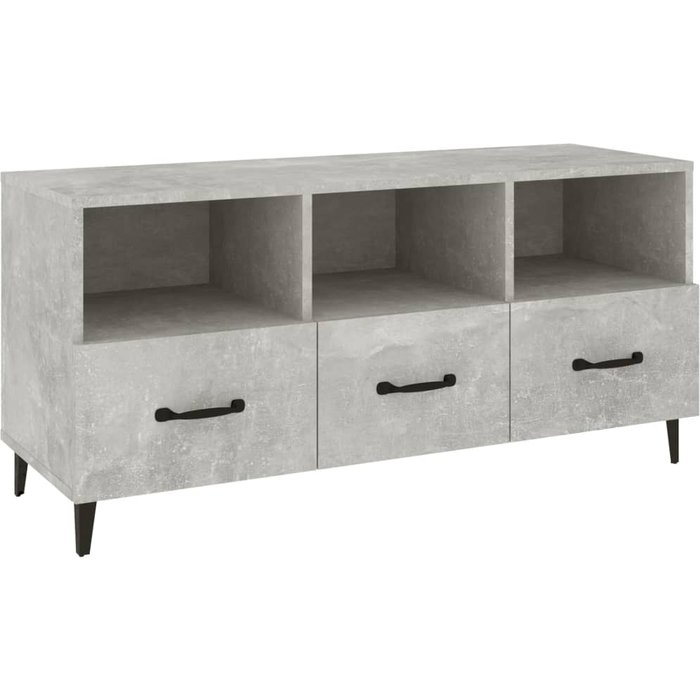 Mueble tv gris cemento 102x35x50 cm madera contrachapada