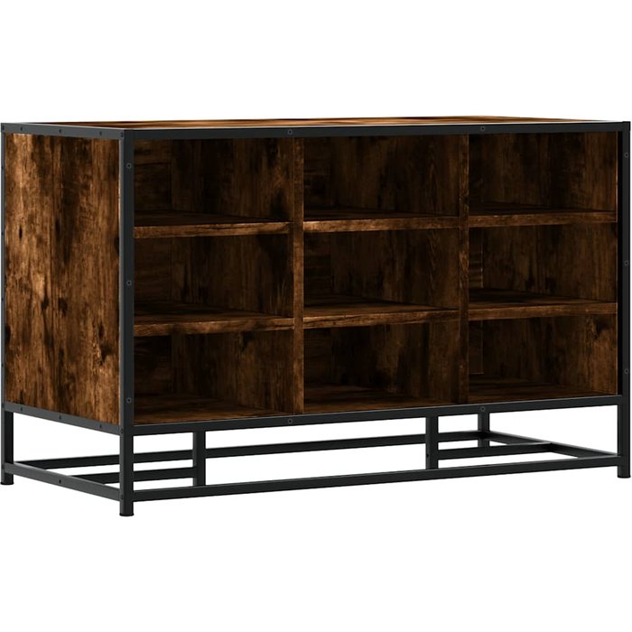 Banco zapatero madera de ingeniería roble ahumado 84x40x53,5 cm - comfortxl