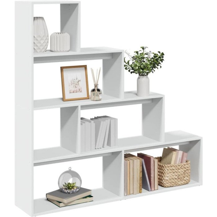 Librería divisora 4 niveles madera blanca 143,5x29x143,5 cm vidaxl