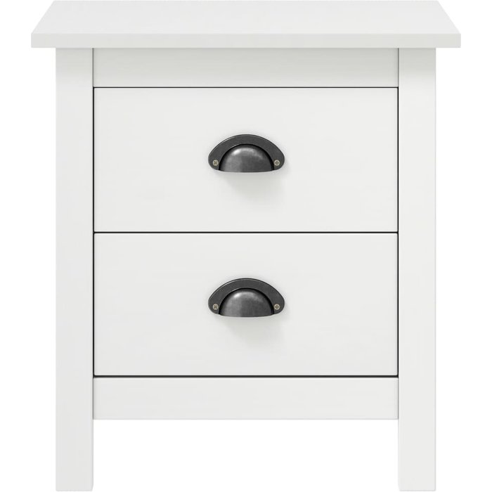 Mesita de noche hill blanca 46x35x49,5 cm madera maciza de pino