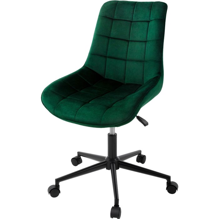 Silla de oficina ml-design, verde, asiento de terciopelo, armazón de metal