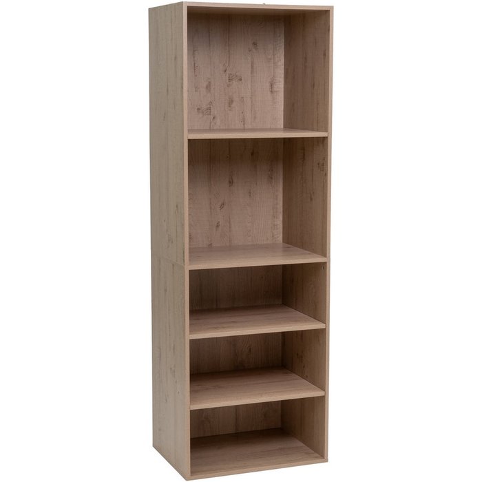 Armario modular natural de mdf con 5 estantes 60x45x180 cm