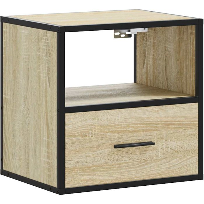 Mesita de noche de pared color roble ahumado 40x31x39,5 cm - comfortxl