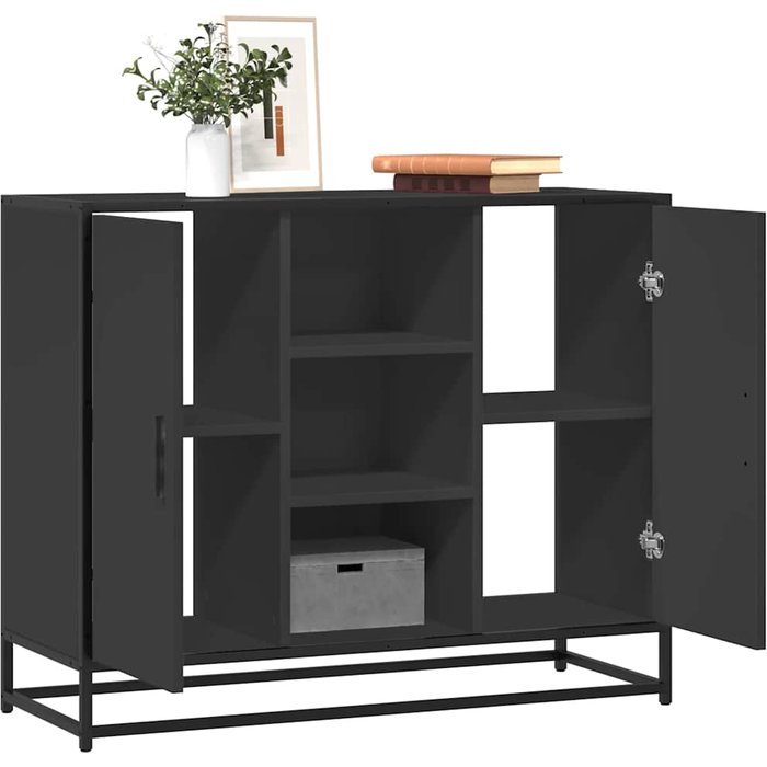 Aparador de madera de ingeniería negro 92x35x76 cm vidaxl