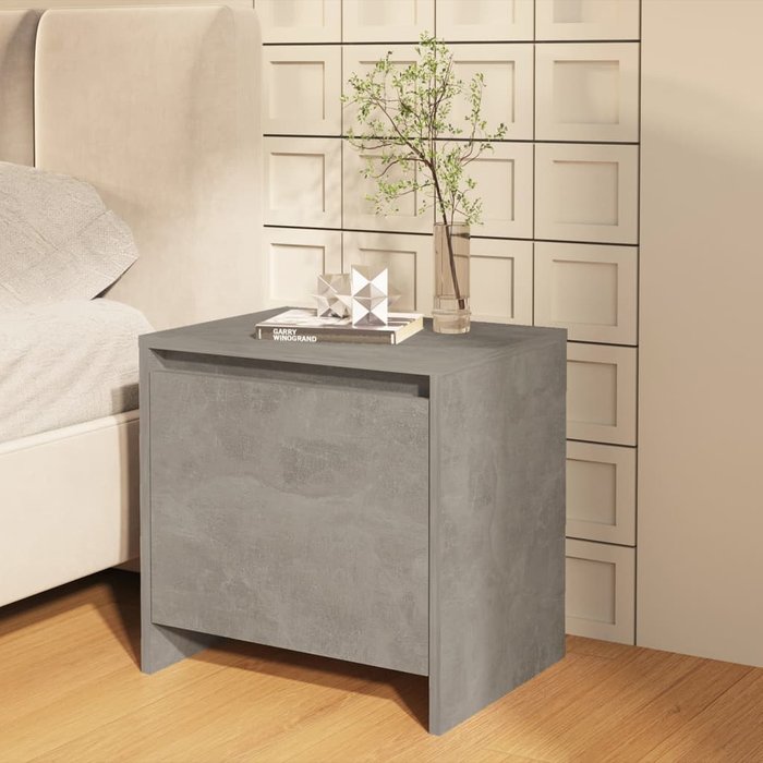 Maison exclusive - mesita de noche madera ingeniería gris hormigón 45x34x44,5 cm