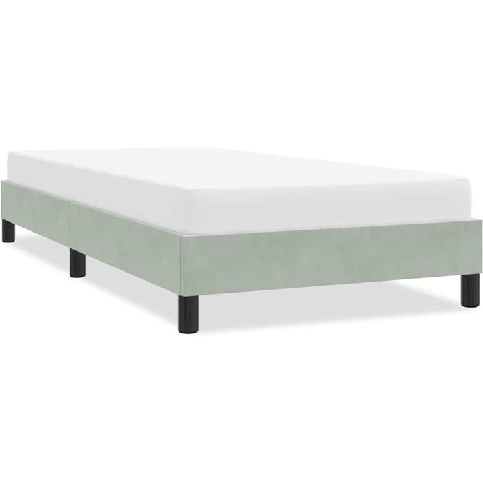 Estructura de cama sin colchón terciopelo gris claro 80x210 cm vidaxl