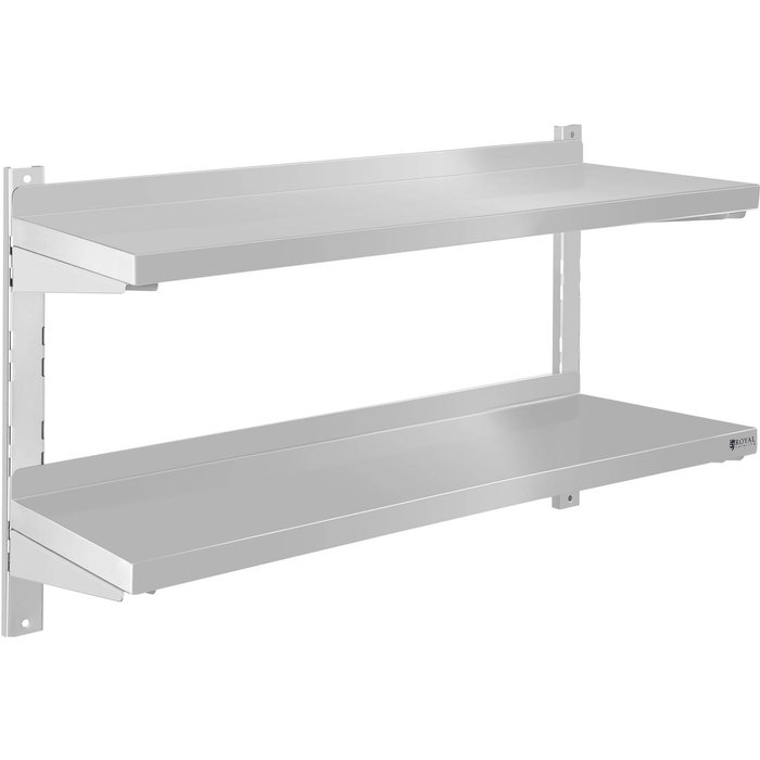 Estante de pared metálico - 2 compartimientos - 80 cm