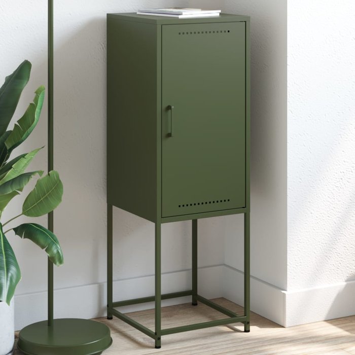 Aparador verde oliva 36x39x107 cm acero