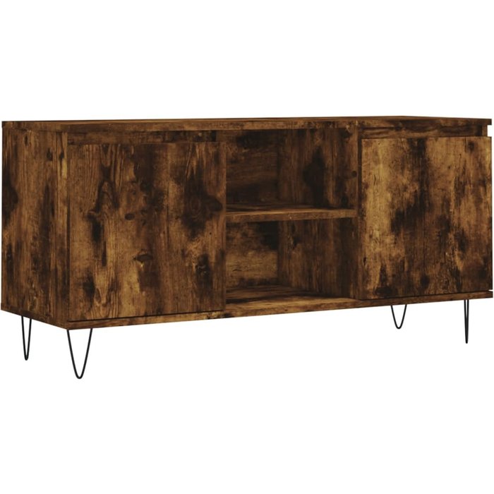 Mueble tv de madera laminada roble ahumado 104x35x50 cm - comfortxl