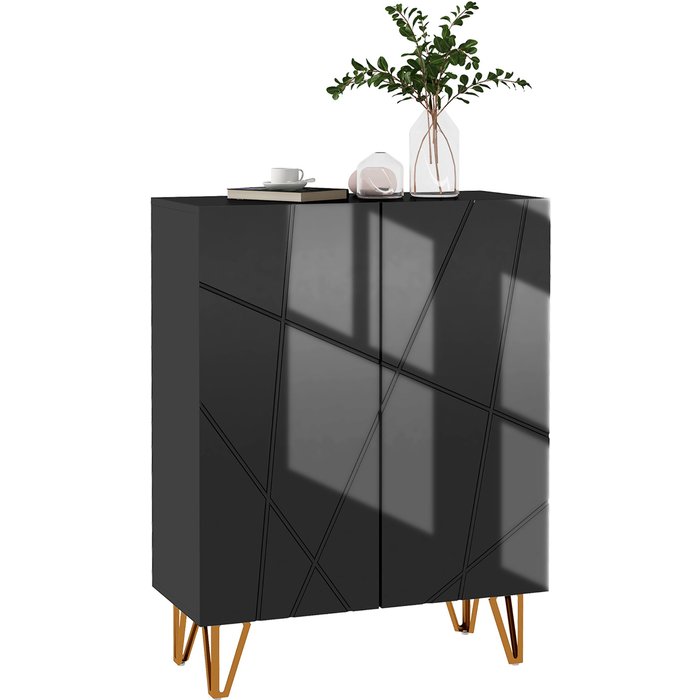 Zapatero armario 5 estantes ajustables 15-20 pares 72x31x95cm negro