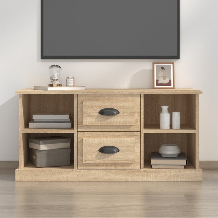 Mueble de tv de roble sonoma, 99,5 x 35,5 x 48 cm, madera de ingeniería