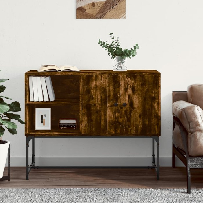 Maison exclusive - aparador de madera de ingeniería roble ahumado 100x40x79,5 cm