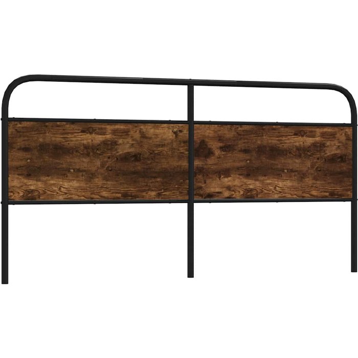 Cabecero de roble ahumado 200 cm acero y madera contrachapada