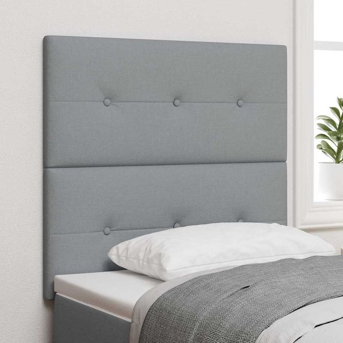 Maison exclusive - cabecero con cabecera manual gris claro 90 cm tela