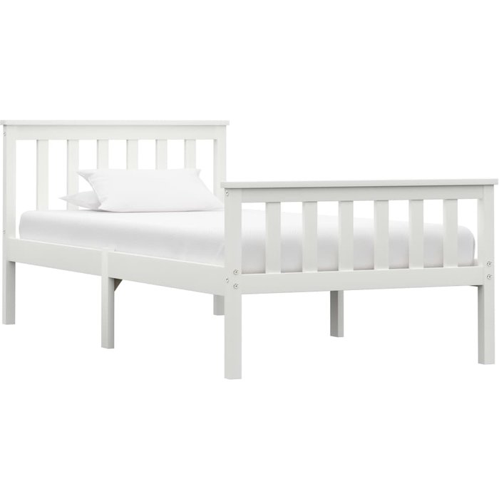 Estructura de cama sin colchón madera de pino blanco 100x200 cm vidaxl