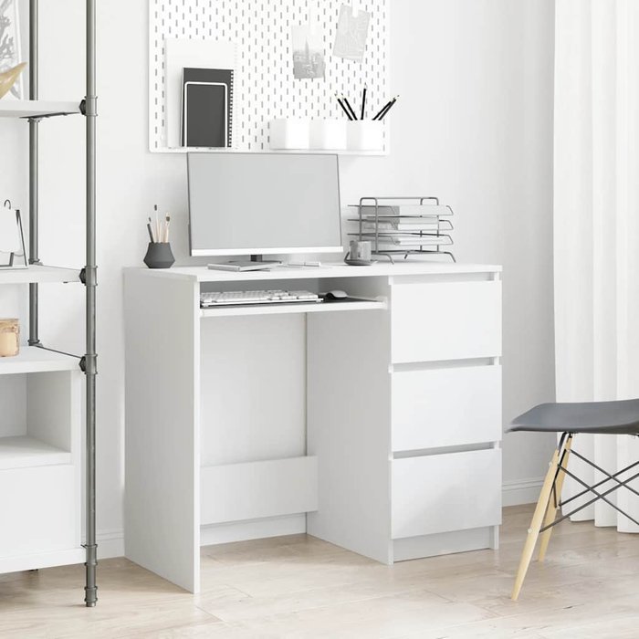 Maison exclusive - escritorio de madera contrachapada blanco 90x45x76 cm