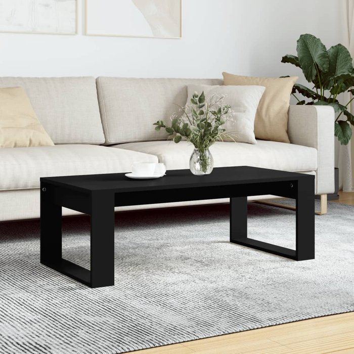 Mesa de centro negra 102x50x35 cm de madera contrachapada