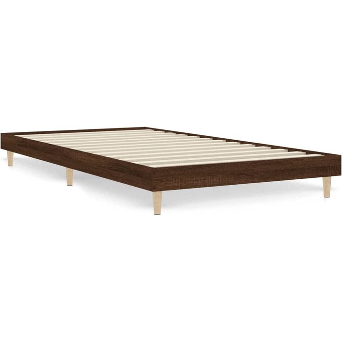 Estructura de cama sin colchón, madera de roble marrón, 90x200 cm — comfortxl