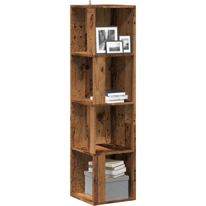 Mueble de esquina madera vieja 33x33x132 cm madera de ingeniería