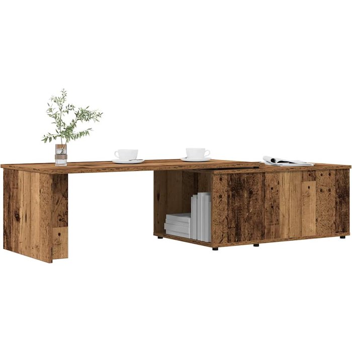 Mesa de centro madera contrachapada envejecida 150x50x35 cm vidaxl