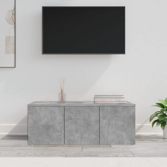 Mueble de tv, gris hormigón, 80x34x30 cm, madera de ingeniería