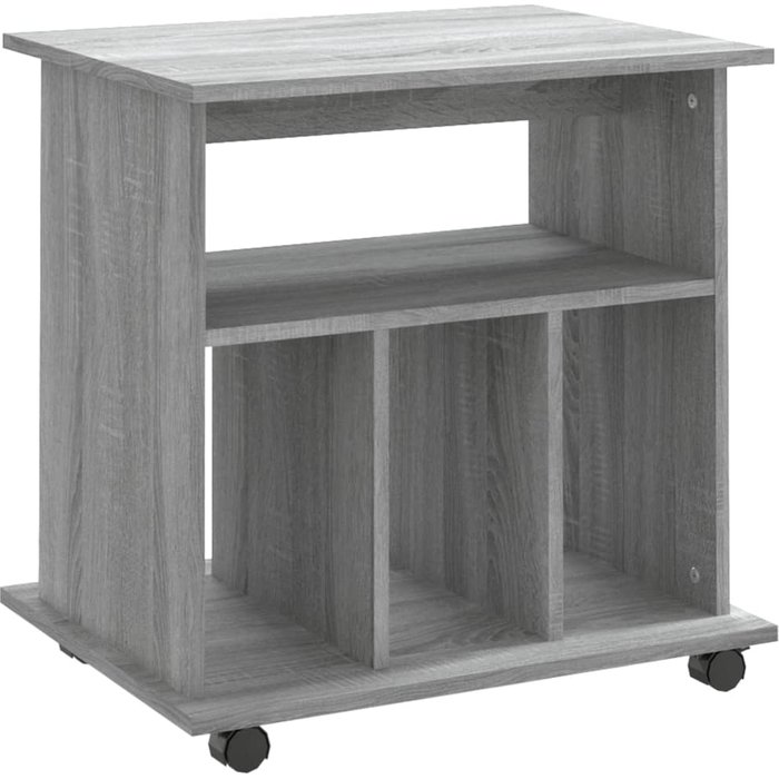 Armario con ruedas madera contrachapada gris sonoma 60x45x60 cm
