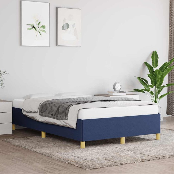 Estructura de cama sin colchón tela azul 120x190 cm vidaxl