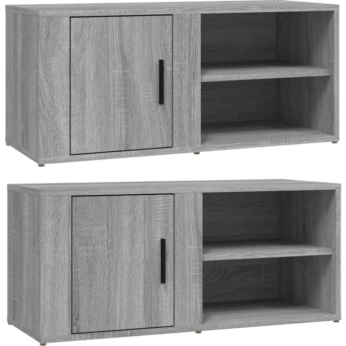 Mueble tv 2 piezas sonoma gris 80x31,5x36 cm madera contrachapada
