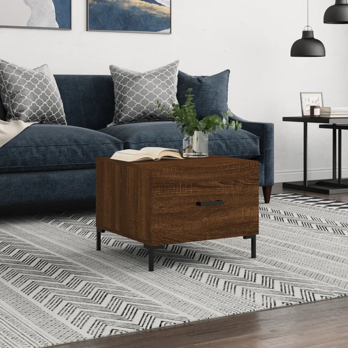 Maison exclusive - mesa de centro madera contrachapada roble marrón 50x50x40 cm