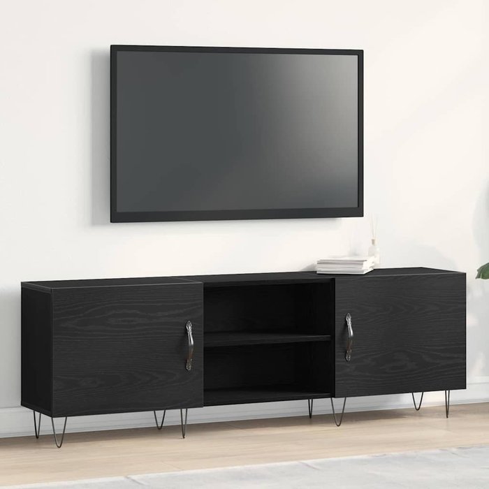 Conjunto de mueble de tv roble negro 150 x 30 x 50 cm vidaxl