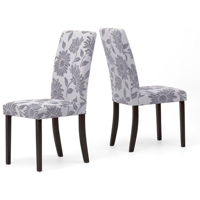 Pack de 2 sillas dianna gris, patas en madera maciza color wengué