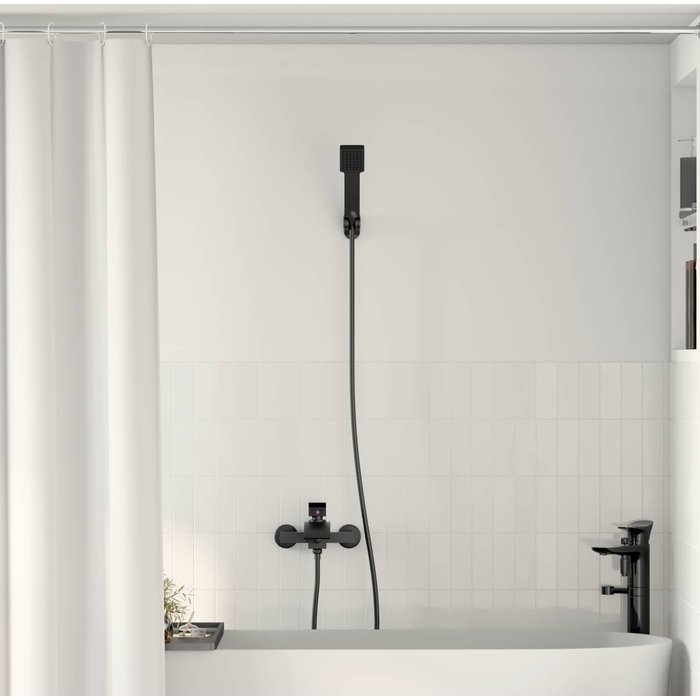 Juego de cabezal de ducha negro g 1 / 2 pulgadas vidaxl