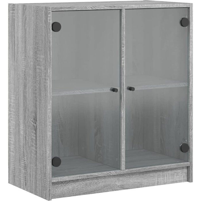 Armario auxiliar puertas de vidrio gris sonoma 68x37x75,5 cm - comfortxl