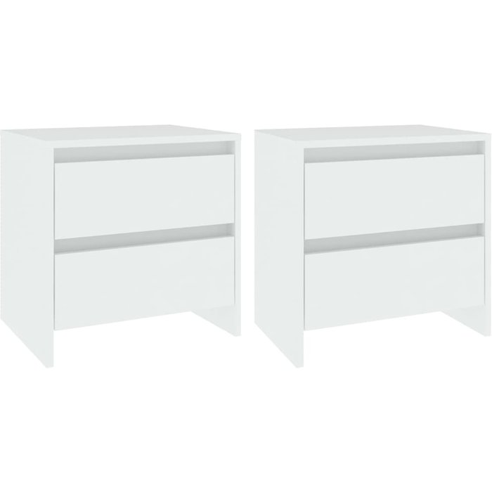 Mesitas de noche 2 uds aglomerado blanco 45x34,5x44,5 cm