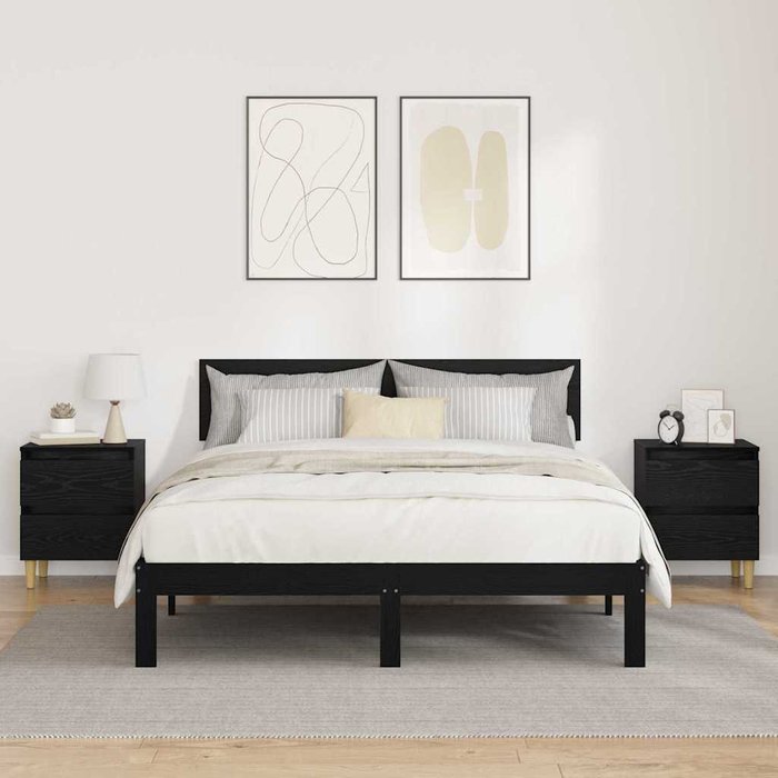 Cama con cajón, 2 piezas, roble negro, 40 x 35 x 50 cm