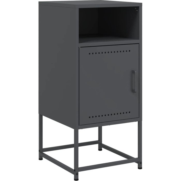 Mesita de noche acero gris antracita 36x39x78 cm - comfortxl