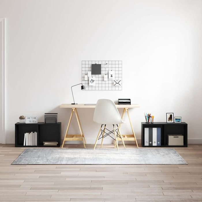 Maison exclusive - conjunto de mueble de tv 2 pcs roble negro 72 x 35 x 36,5 cm