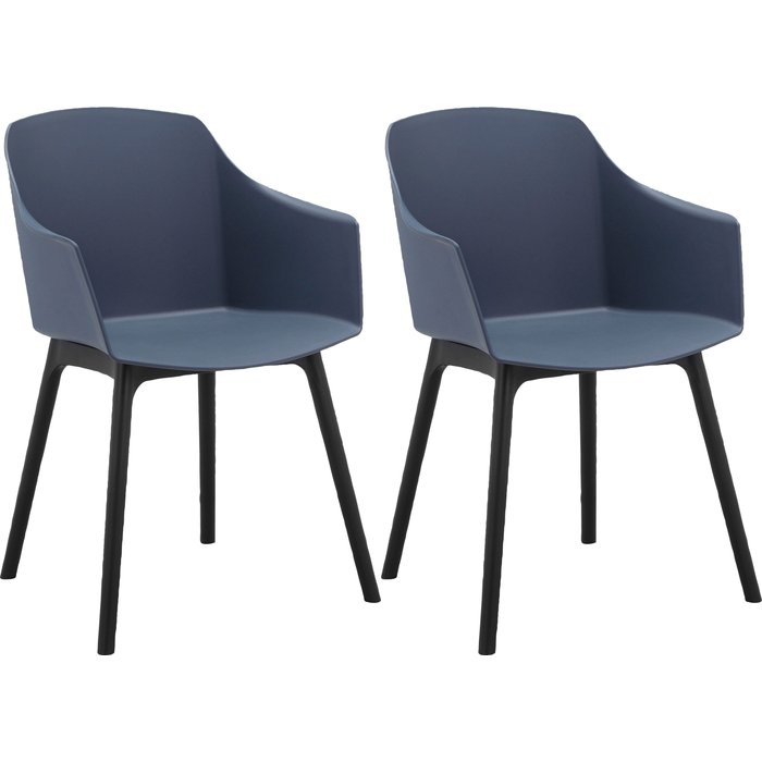 Lote de 2 sillas de comedor de plástico azul