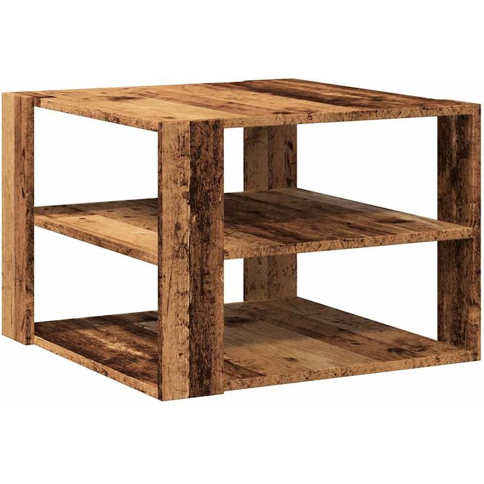 Set mesas de centro madera ingeniería envejecida 58x58x40 cm - comfortxl