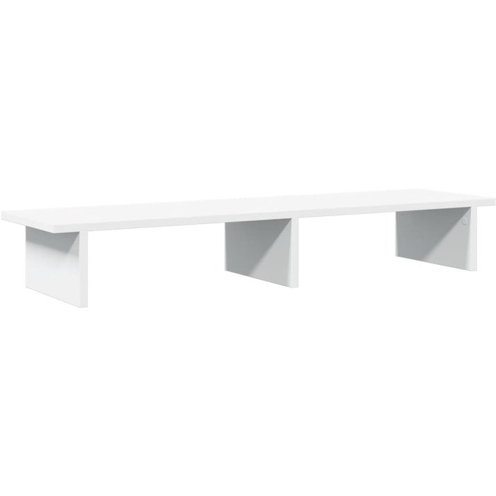 Soporte de monitor madera maciza de pino blanco 100x27x15 cm