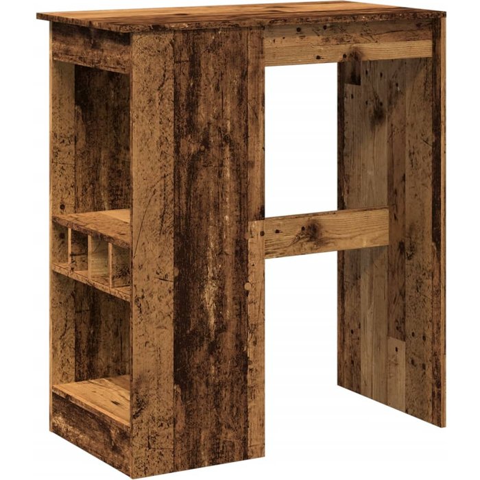 Mesa alta con estantes, madera envejecida, 90x47,5x103,5 cm - comfortxl