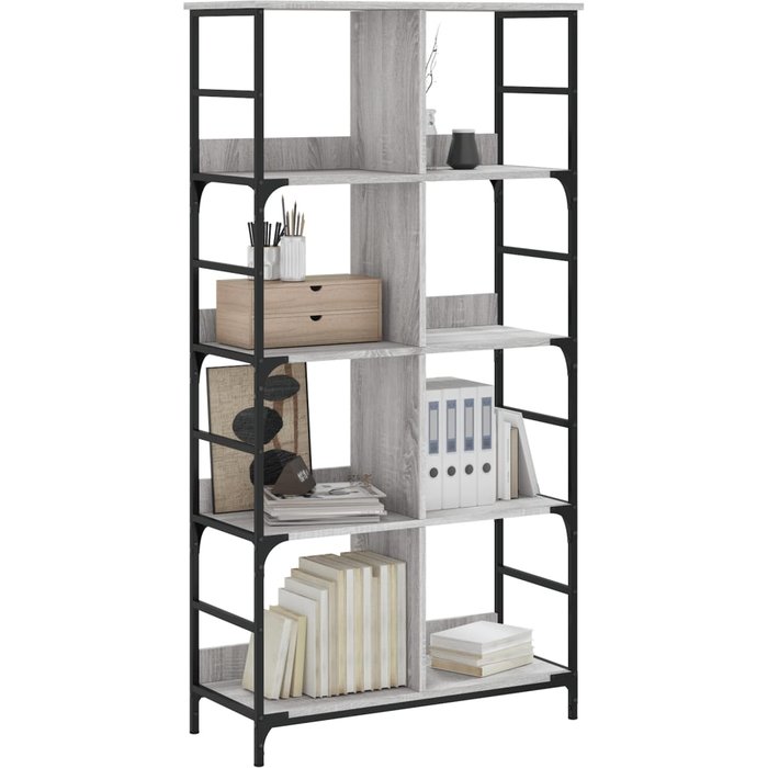 Estantería de madera de ingeniería gris sonoma 78,5x33x153 cm – comfortxl