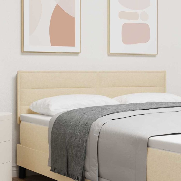 Cabecero led con tiras led con cabecera crema 160 cm tela vidaxl