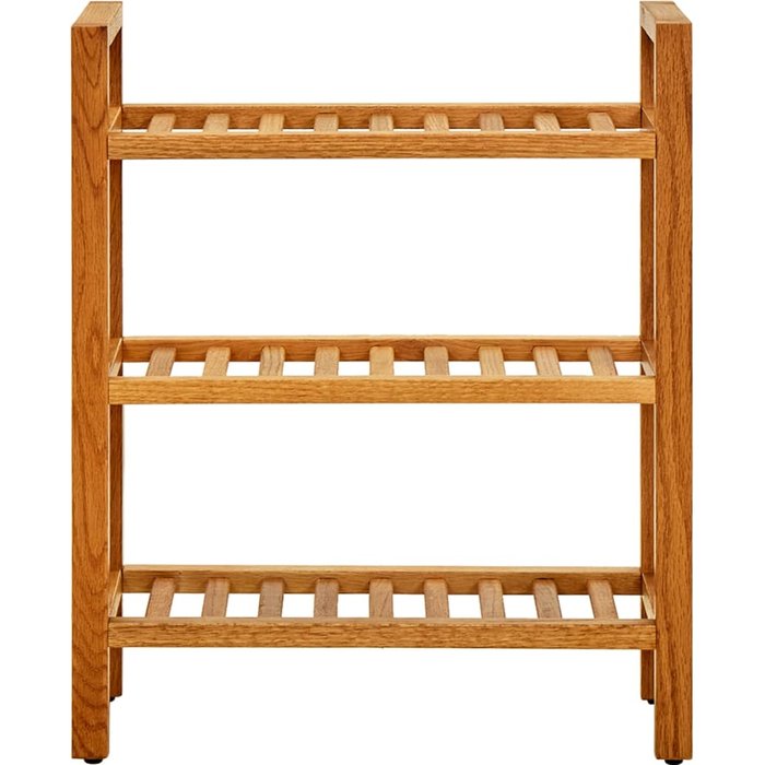 Zapatero con 3 estantes madera maciza de roble 50x27x60 cm - comfortxl