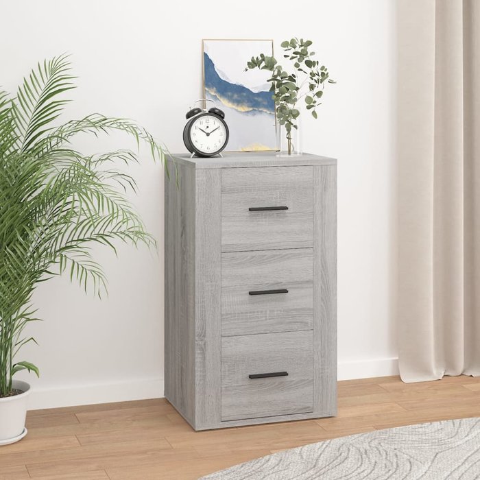 Vidaxl aparador de madera contrachapada gris sonoma 40x33x70 cm